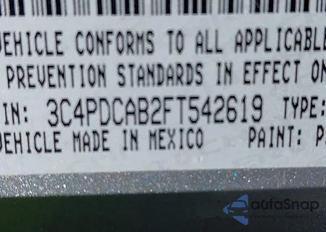 2015 Dodge Journey American Value Pkg из США, поврежденный, VIN 3C4PDCAB2FT542619